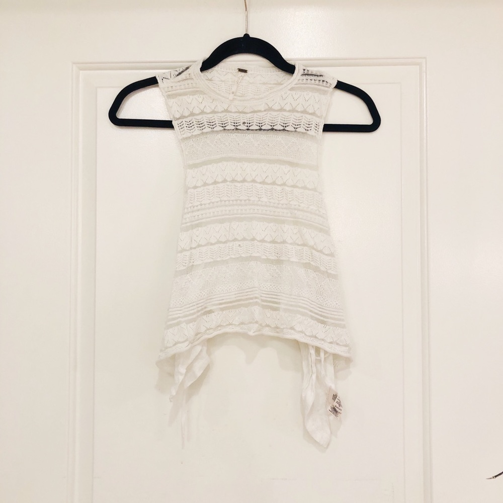 Free People, White Boho Crop Top